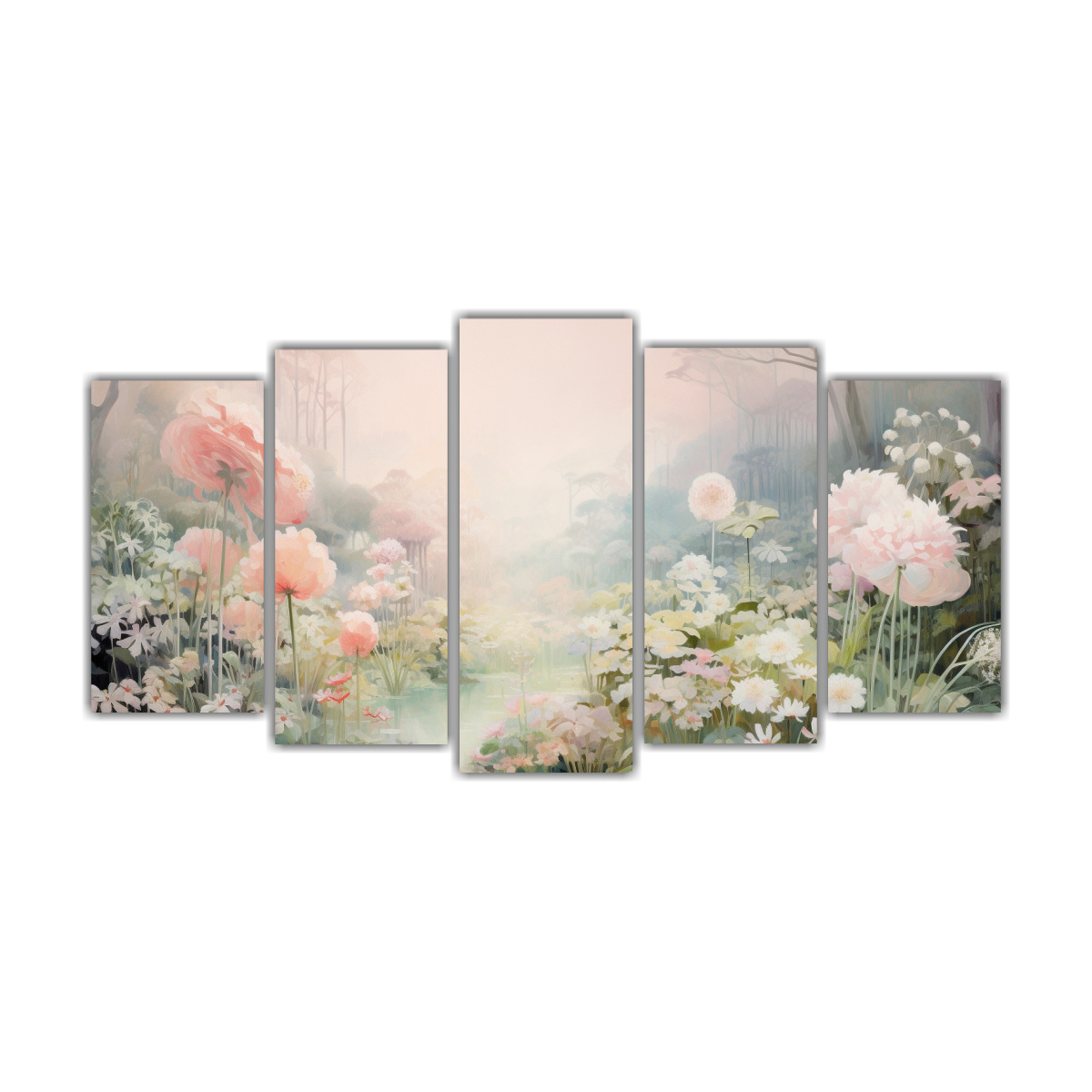 conjunto-de-5-cuadros-modernos-m-gico-escena-abstracta-de-un-jard-n-tranquilo