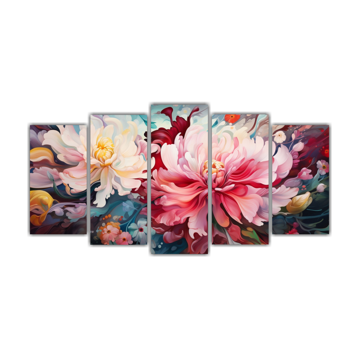 conjunto-de-5-lienzos-de-tela-con-tem-tica-de-flores-abstractas