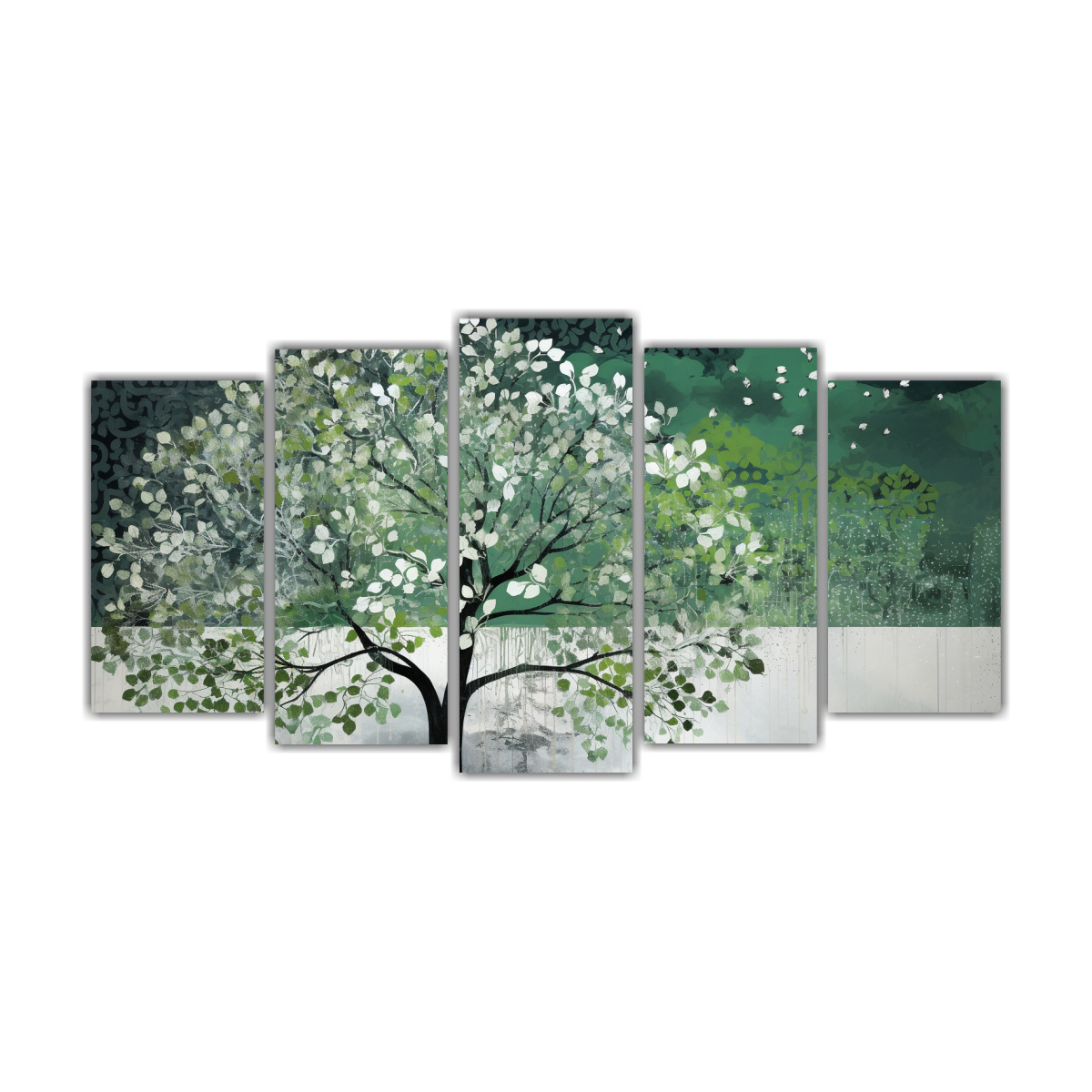 conjunto-de-5-lienzos-de-tela-en-colores-alegres-con-imagen-de-rbol-en-verde-y-plateado-para-decoraci-n-de-cuadros-