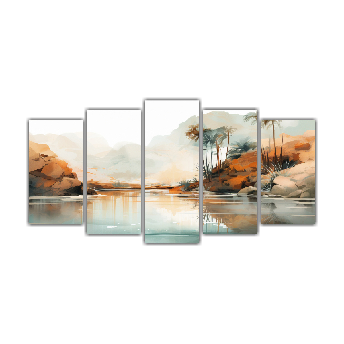 conjunto-de-5-lienzos-de-tela-vanguardia-oasis-de-desierto-sereno-representaci-n-art-stica-abstracta