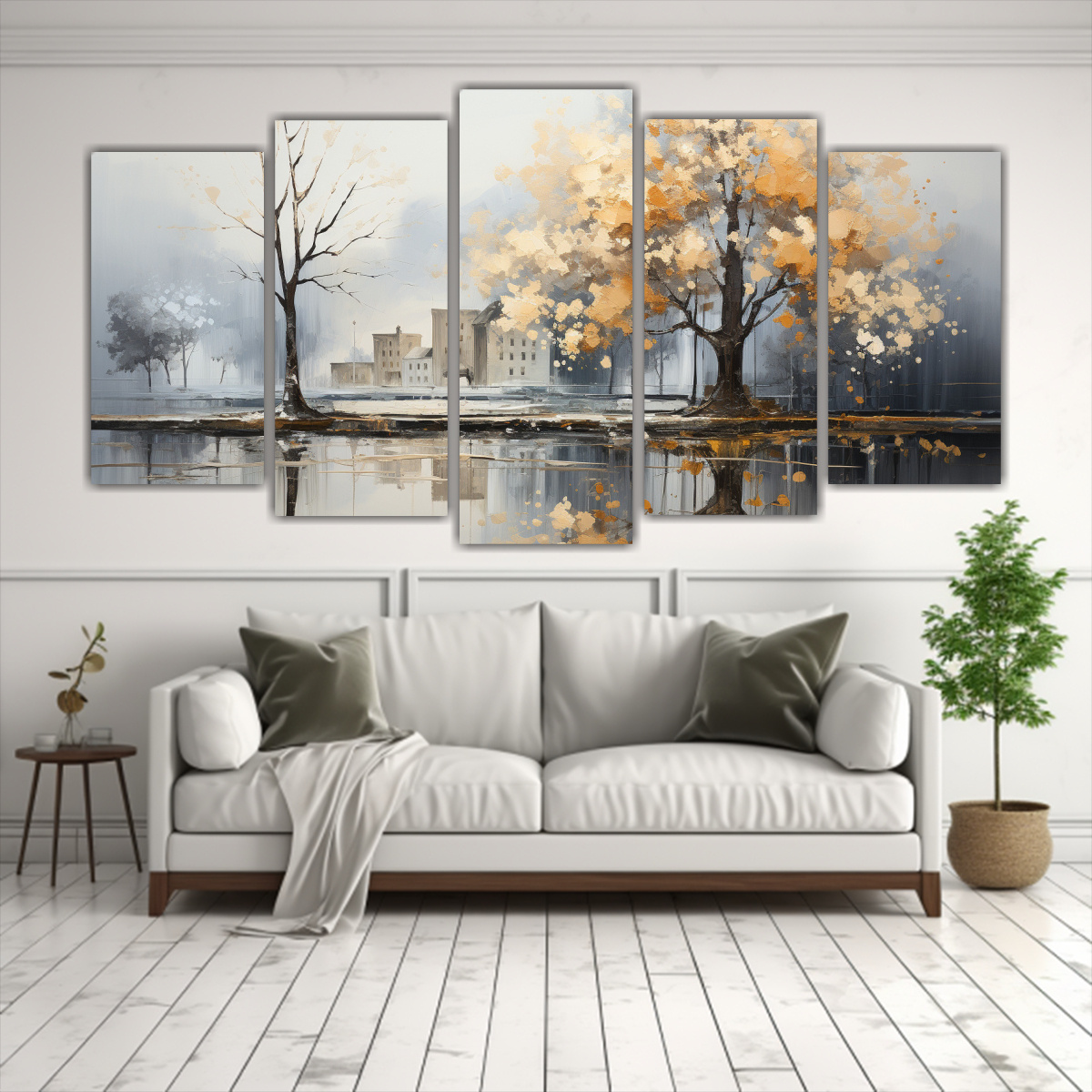 conjunto-de-5-telas-abstractas-perspectiva-pintura-abstracta-de-rboles-en-plateado-y-blanco-en-marcos-1