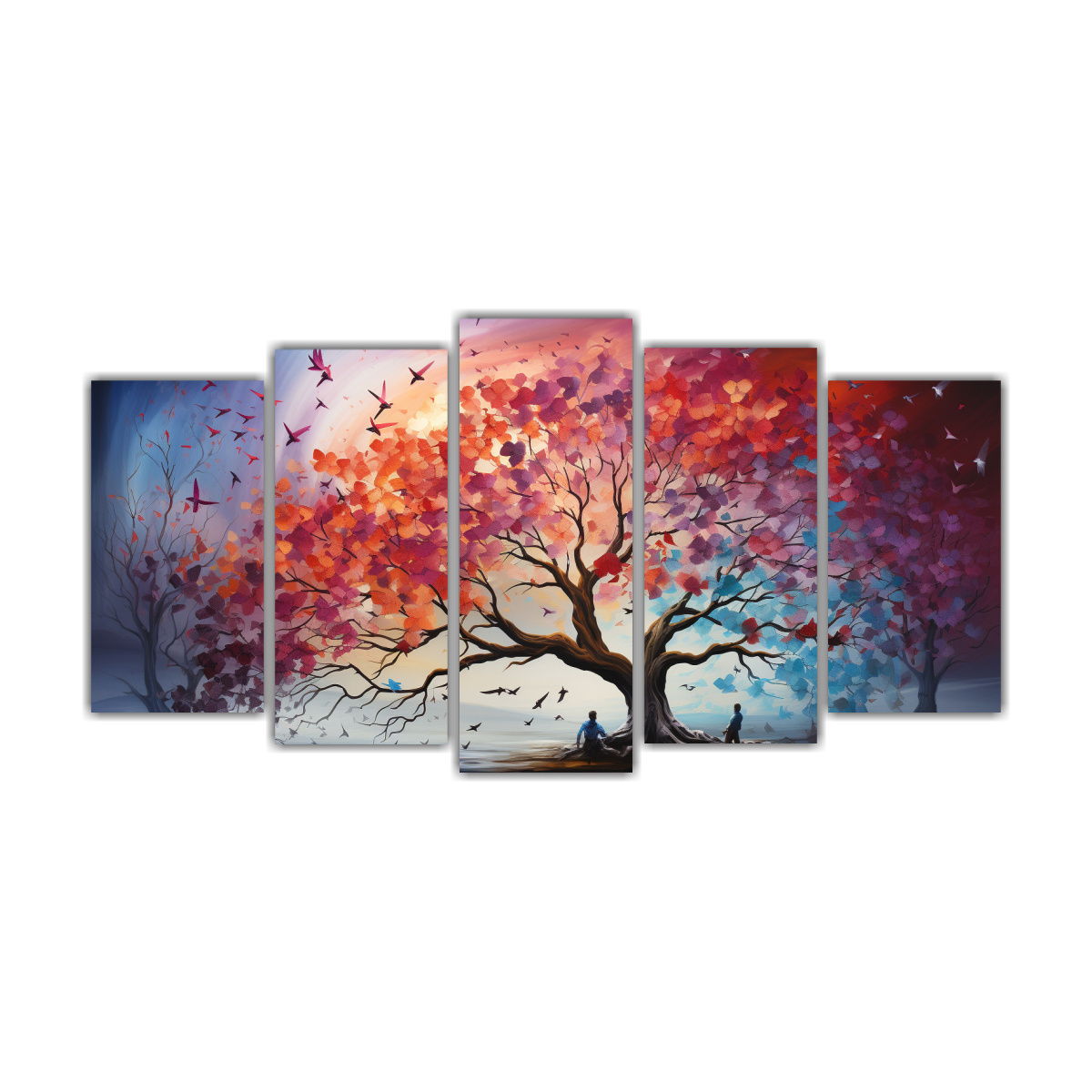 conjunto-de-5-telas-en-bastidor-con-tema-escena-para-decoraci-n-con-arte-abstracto-impresionista