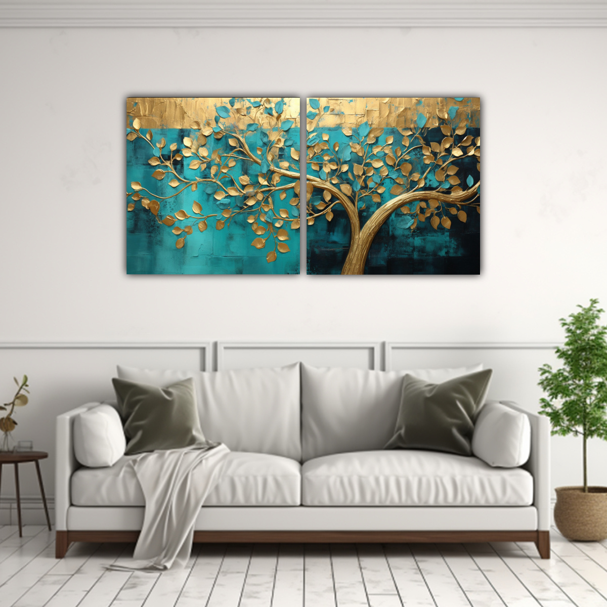 conjunto-de-arte-gr-fico-imagen-de-rbol-en-turquesa-y-oro-en-pinturas-de-decoraci-n-1