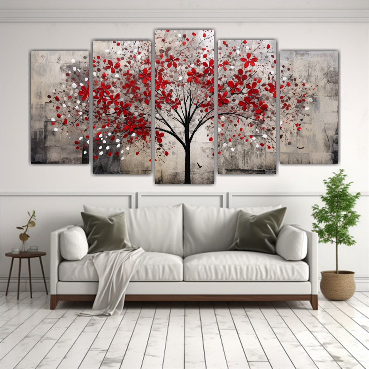 cuadro-5-artes-alta-calidad-surrealista-rbol-en-rojo-y-plata-estilo-1