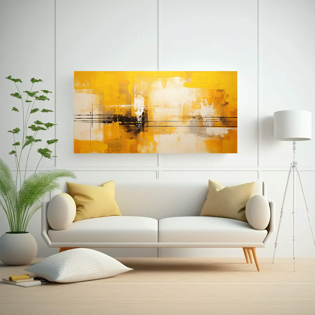 cuadro-abstracto-amarillo-con-reflejo-de-colores-1