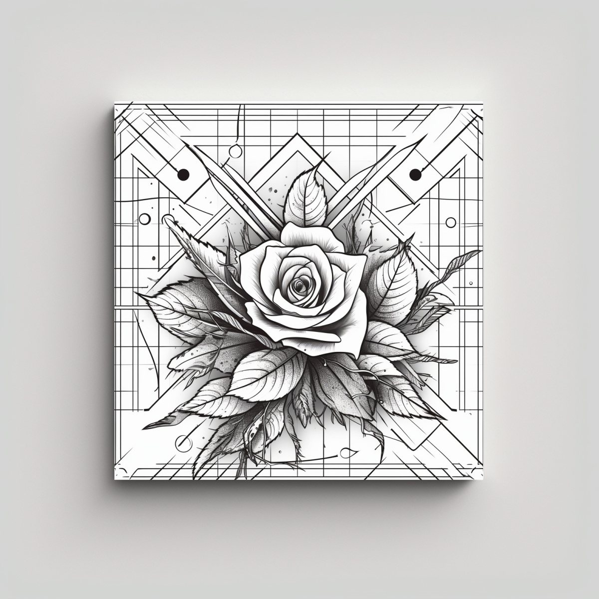 cuadro-abstracto-de-impacto-visual-tattoo-flash-con-thorn-angular