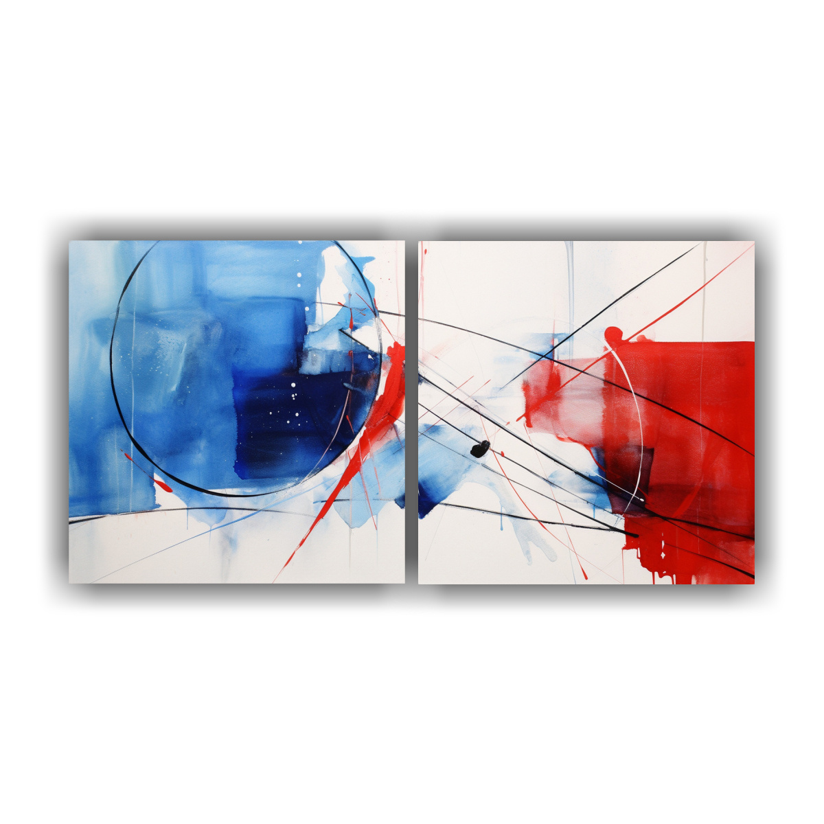 cuadro-abstracto-de-la-bandera-noruega-en-dos-telas