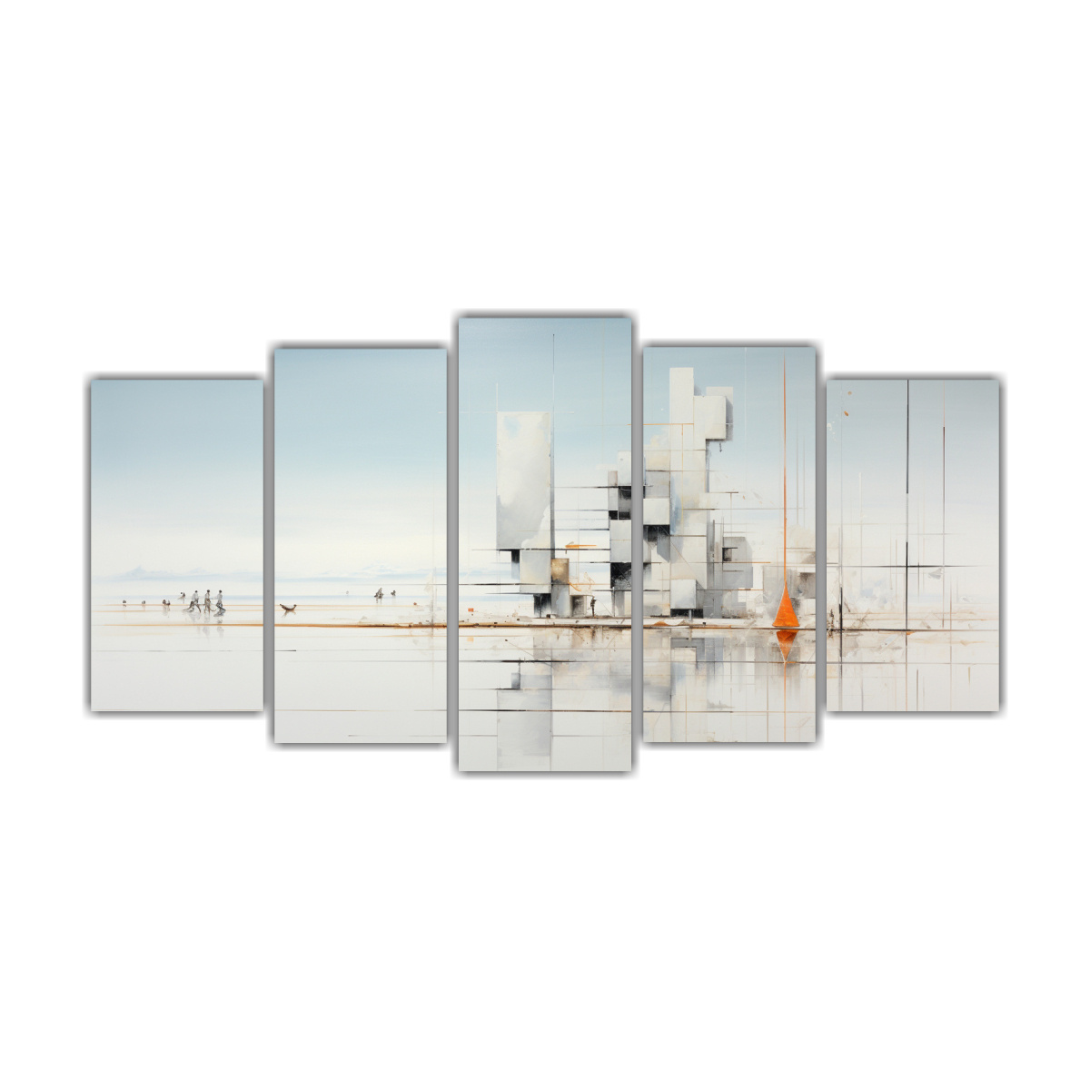 cuadro-abstracto-decorativo-de-playa-dise-o-de-cinco-lienzos