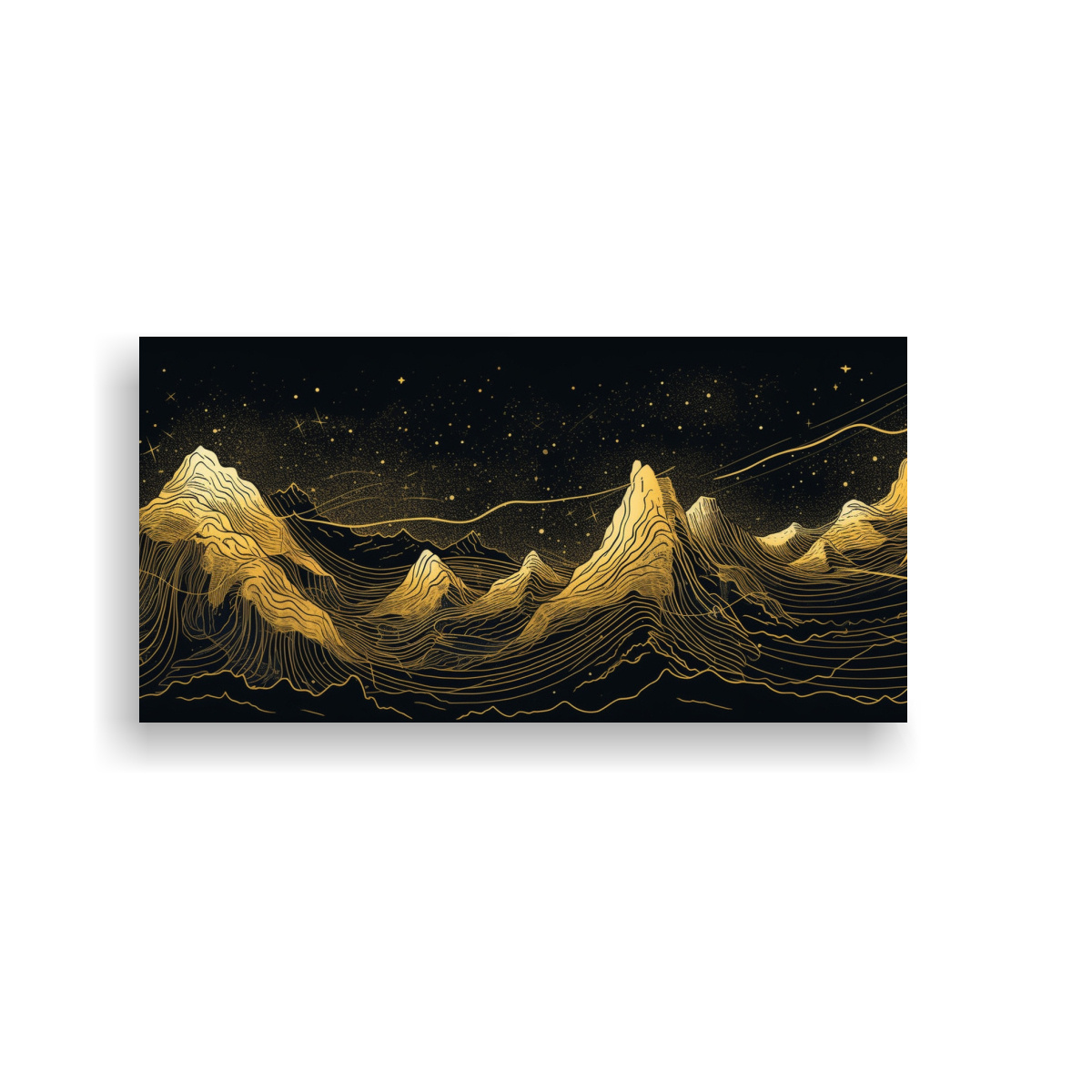 cuadro-abstracto-oriental-escena-monta-as-dibujos-l-nea-oro