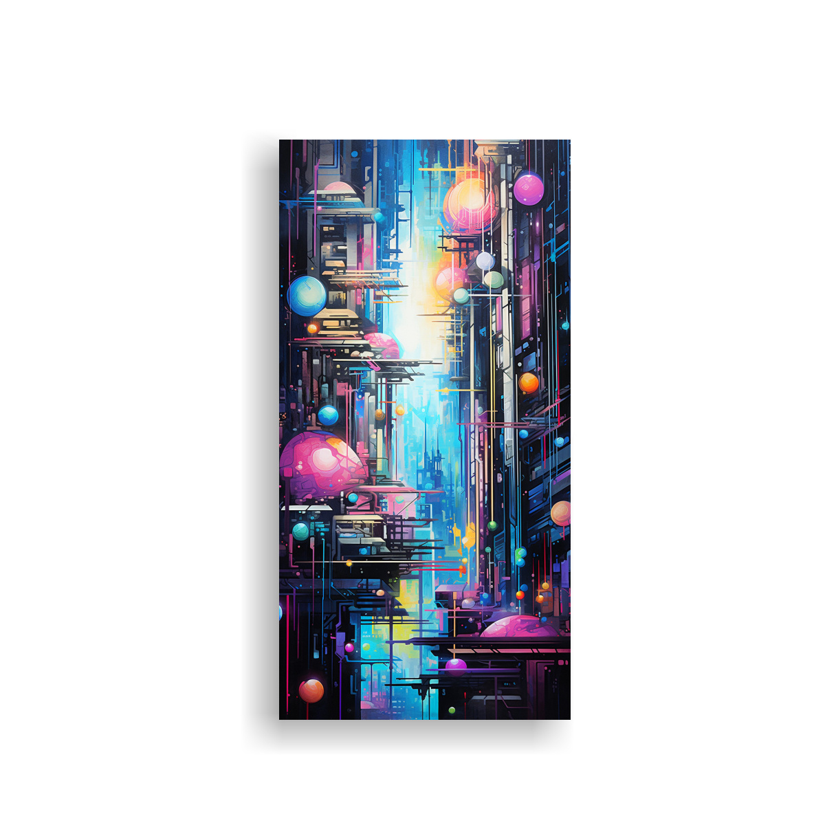 cuadro-abstracto-para-cocina-finas-l-neas-ciudad-cibern-tica