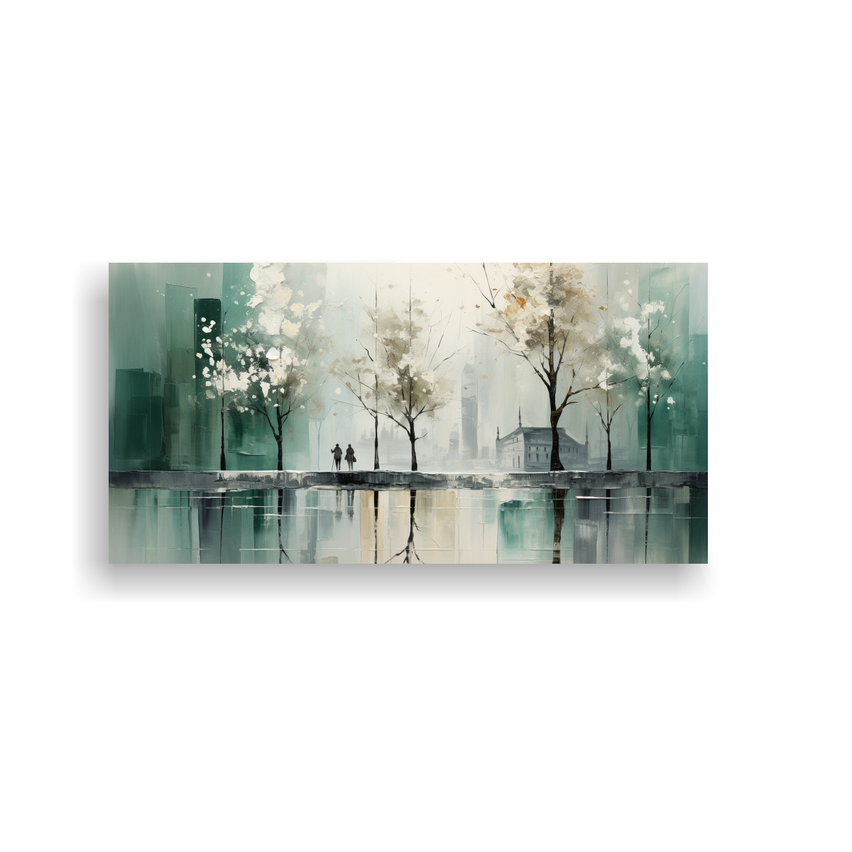 cuadro-abstracto-rboles-en-plata-y-blanco-de-arte-tema-urbano