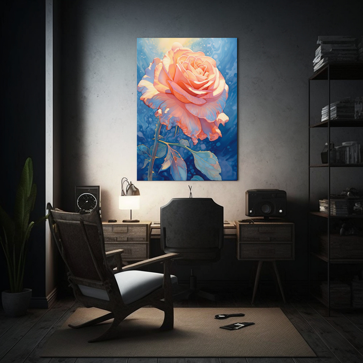 cuadro-acuarela-de-rosa-nica-con-gama-de-colores-canva-cuadro-1