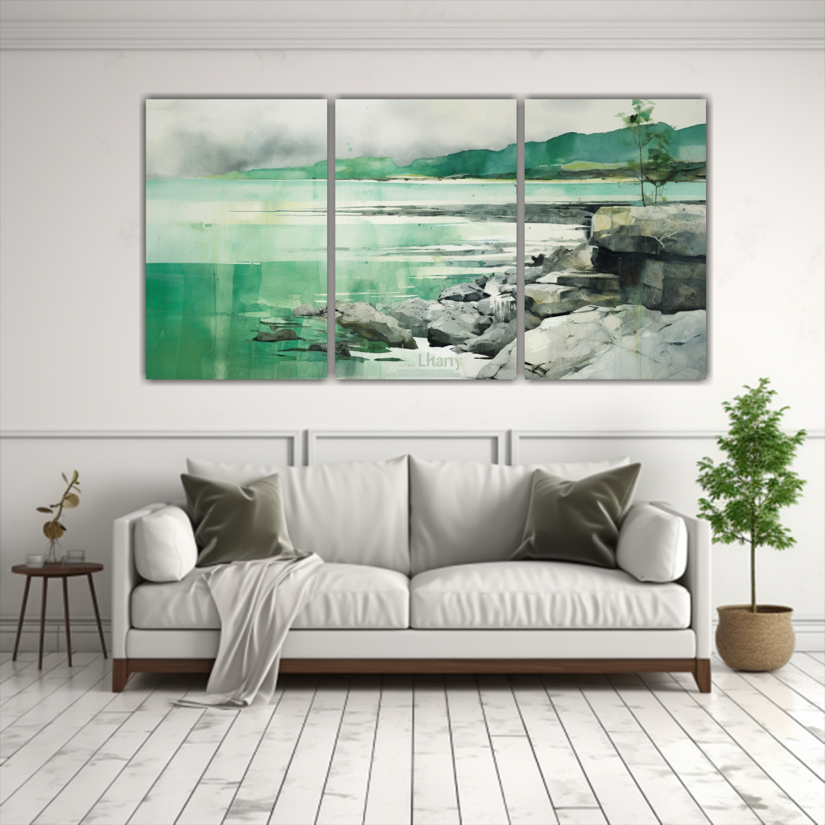 cuadro-acuarela-impactante-con-verde-turquesa-y-plateado-1