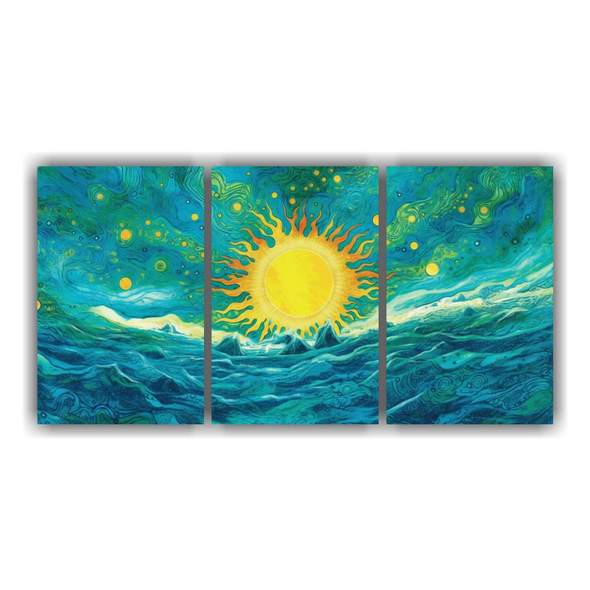 cuadro-acuarela-poder-del-sol-con-superficie-azul-y-verde-estilo-decorativo