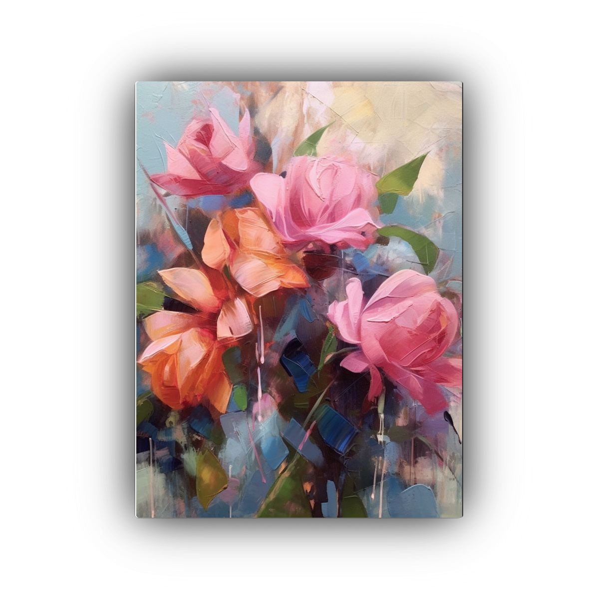 HOLXSW Pintar por Numeros Pixelación de rosas DIY Cuadro al óleo con números para Kit de Pintura al óleo Digital para Adultos de Lienzo decoración para el hogar 40x50cm Sin marco