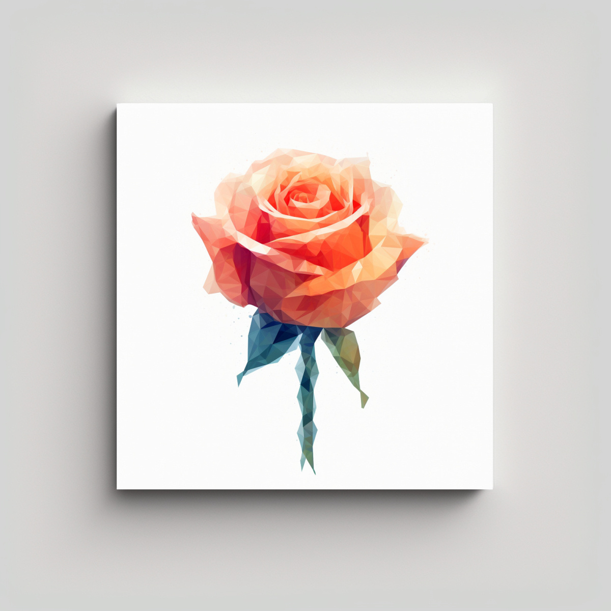 cuadro-alta-calidad-de-rosa-low-poly-en-fondo-blanco-para-ba-o