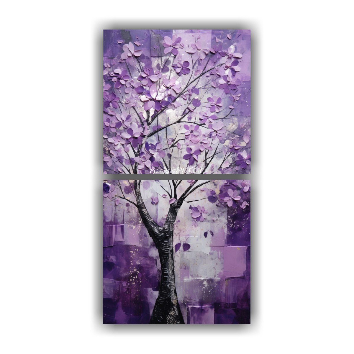 cuadro-composici-n-regalo-en-p-rpura-y-plata-en-el-rbol