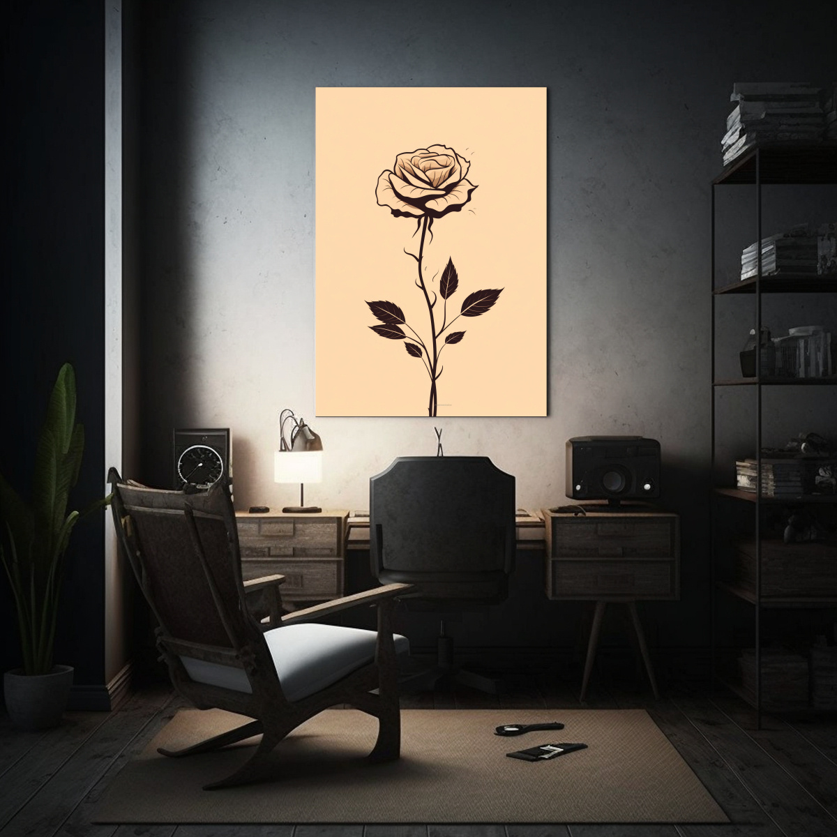 cuadro-cuadro-pop-art-de-rosa-negra-boho-1