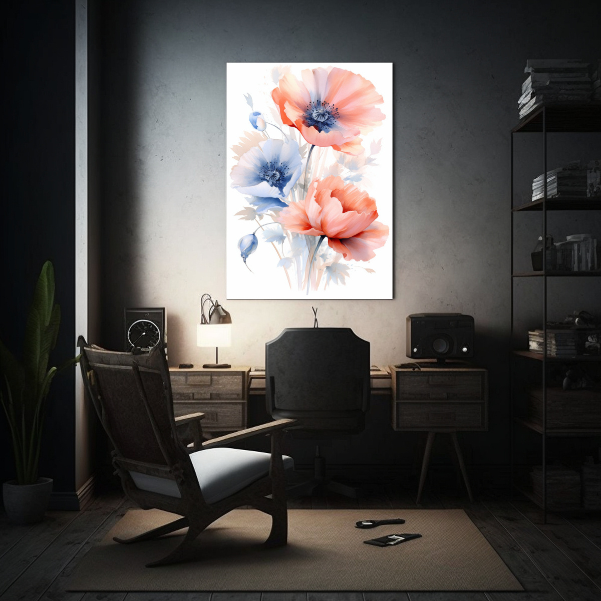 cuadro-de-decoraci-n-con-imagen-acuarela-svg-de-amapolas-rosas-en-el-s-1