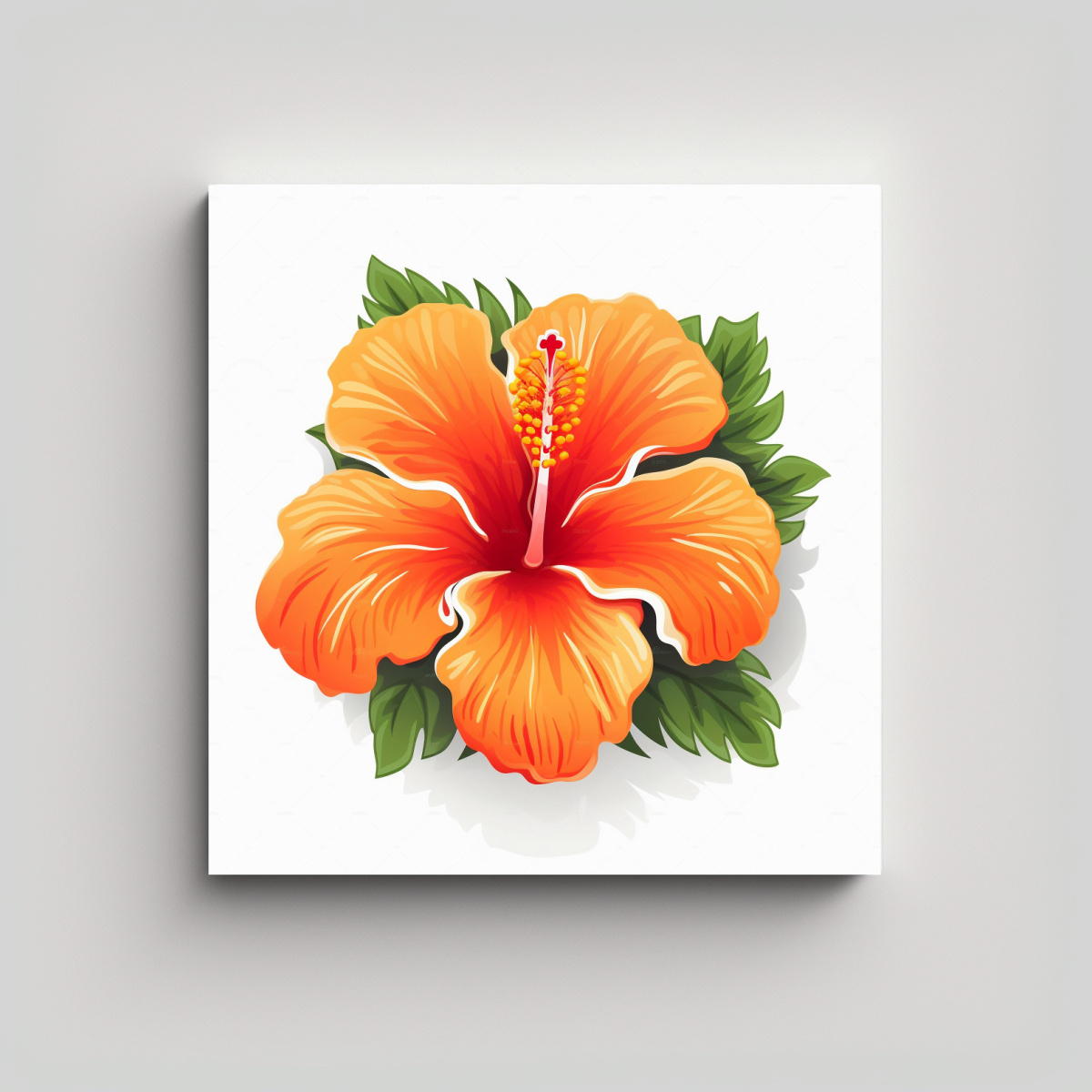 cuadro-de-fantas-a-con-flor-de-hibisco-naranja-en-vector-de-dibujos-animados