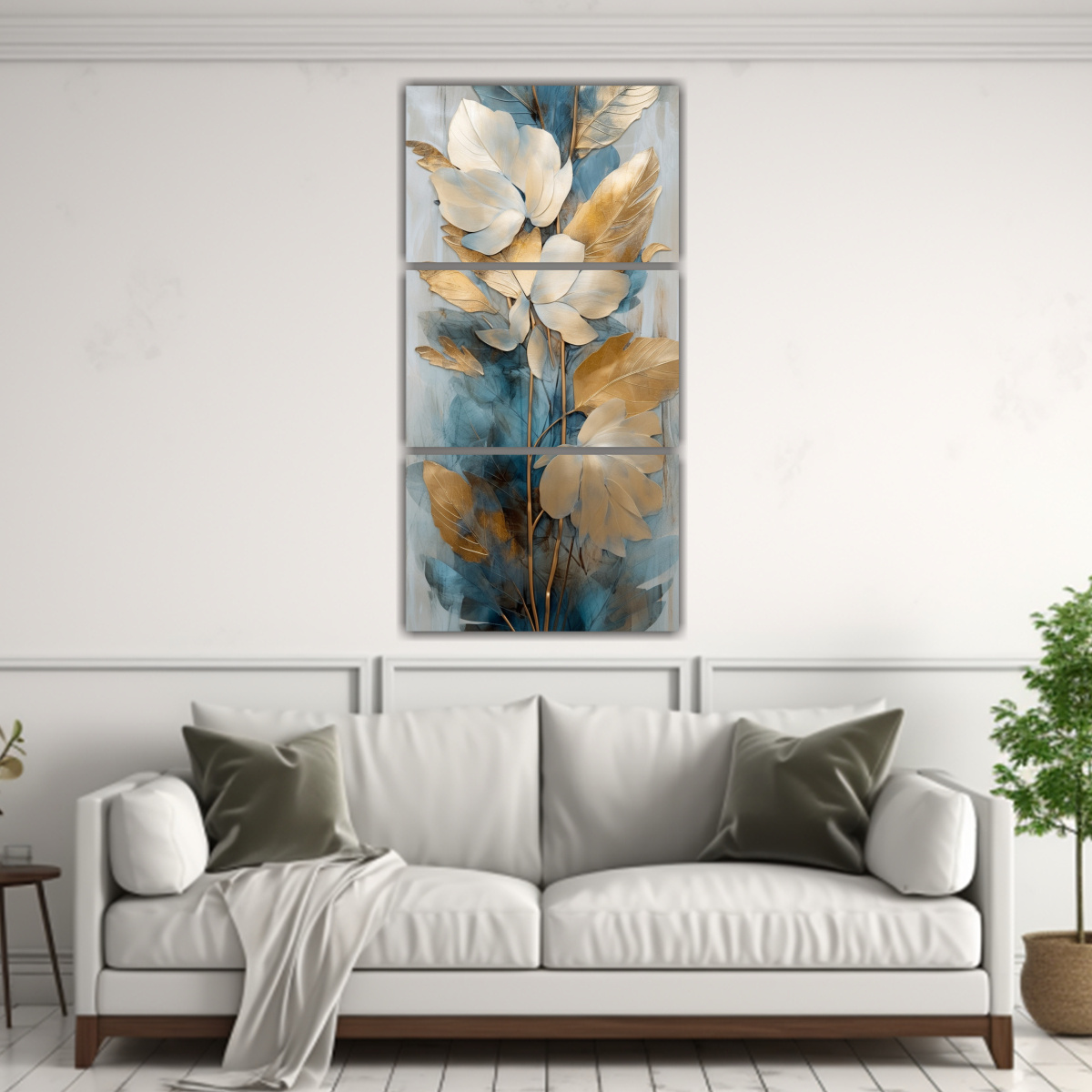 cuadro-de-flores-con-hojas-azules-y-plateadas-para-la-oficina-1