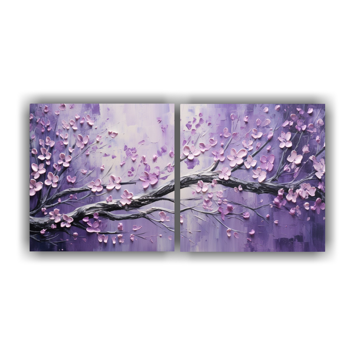 cuadro-de-l-neas-finas-de-flores-de-cerezo-p-rpura-en-lienzo