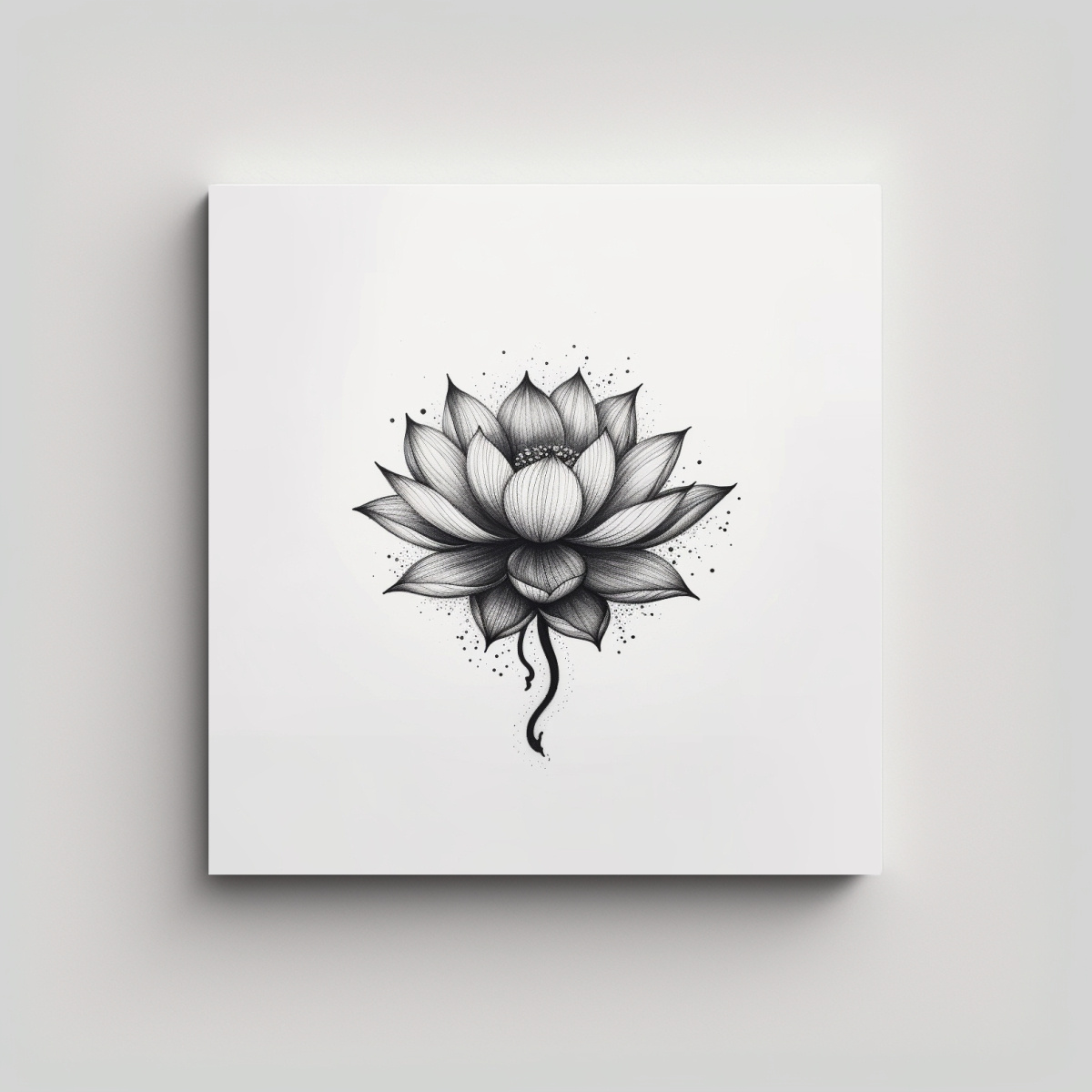 cuadro-de-loto-en-estilo-tatuaje-blackwork-estrellado-galeria