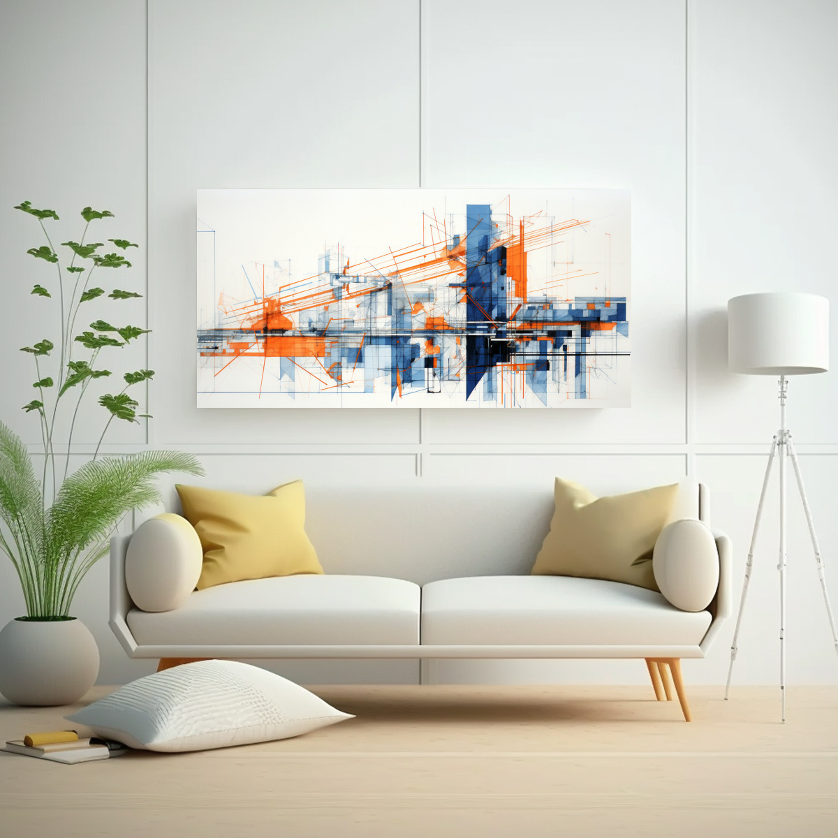 cuadro-de-movimiento-para-sala-con-naranja-e-ndigo-pintura-abstracta-1