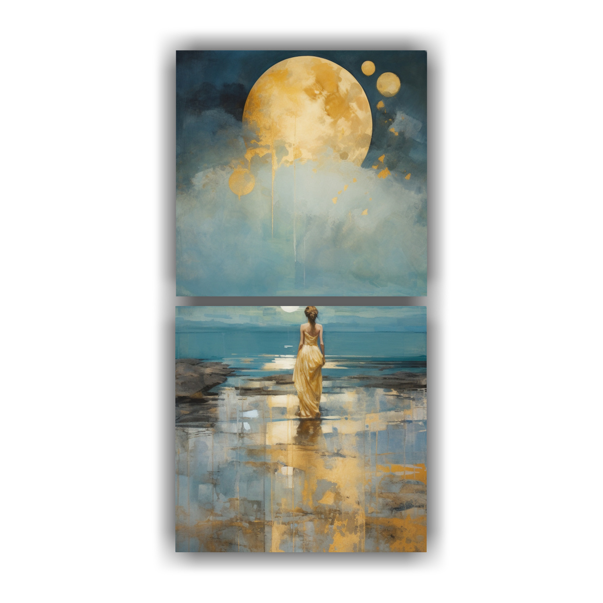 cuadro-de-pared-movimiento-color-full-con-acuarela-roja-azul-verdoso-y-dorada