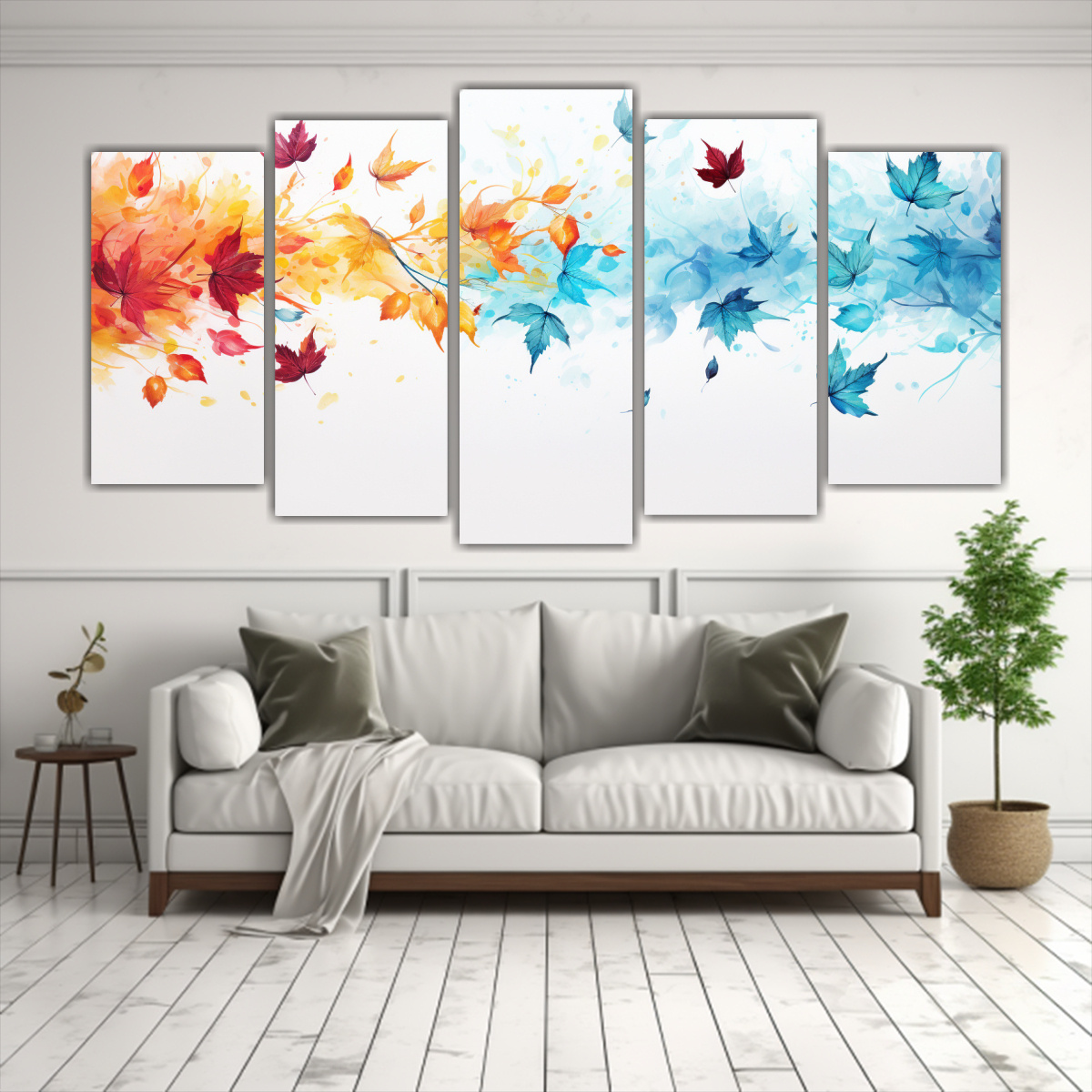 cuadro-de-poliptico-abstracto-con-hojas-coloridas-y-salpicaduras-1