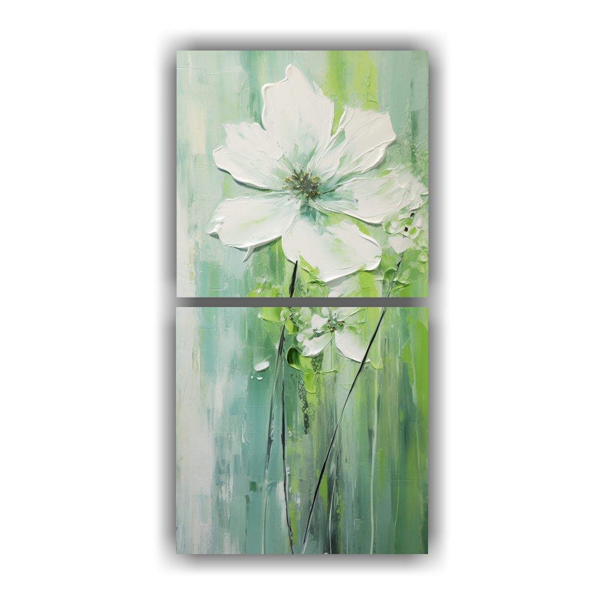 cuadro-de-tela-de-flores-verdes-en-estilo-vanguardista