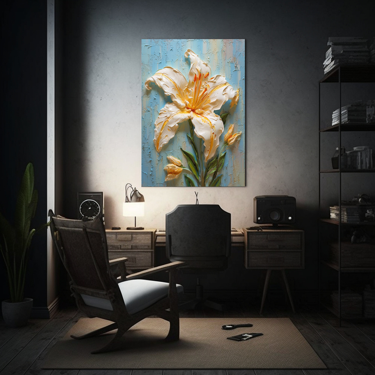 cuadro-de-tela-sublimada-poca-lily-colorida-con-pigmento-amarillo-en-lienzo-1