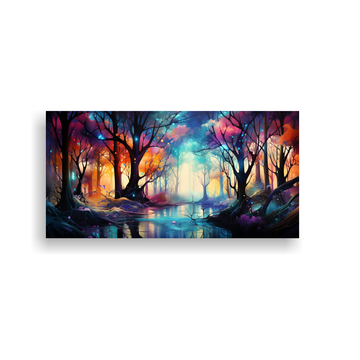 cuadro-decorativo-abstracto-de-bosque-encantado-en-brillos-tela-en-bastidor-inspirador-