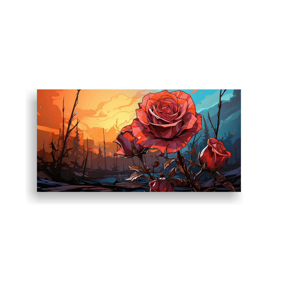 cuadro-decorativo-arte-tonos-profundidad-estilo-rosa-bud-pop-art