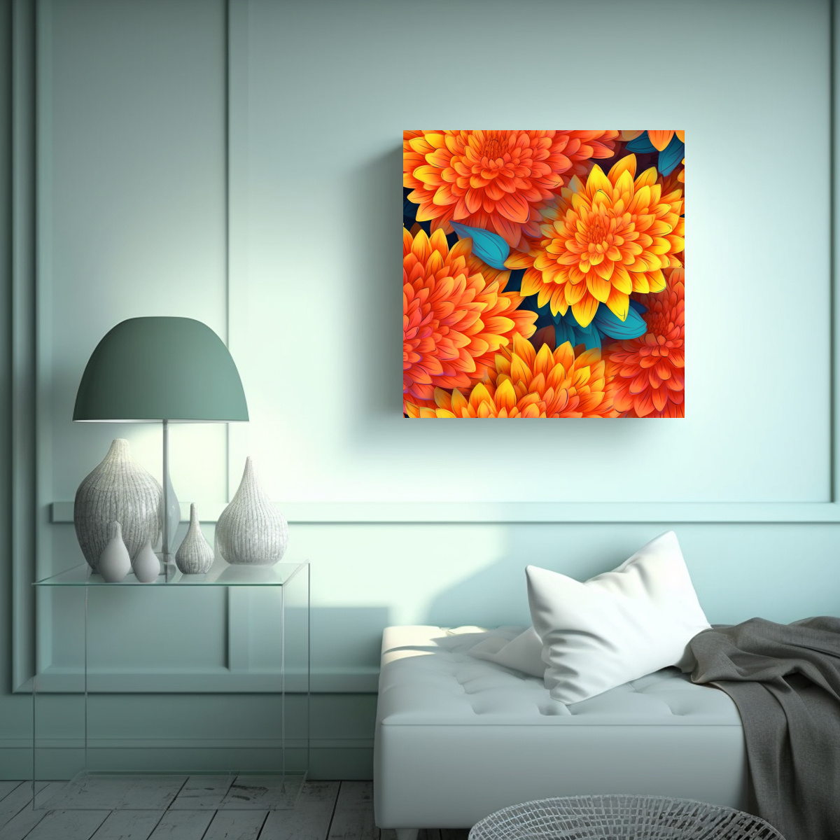 cuadro-decorativo-dahlia-pinnata-en-estilo-rainbow-punk-para-vida-1