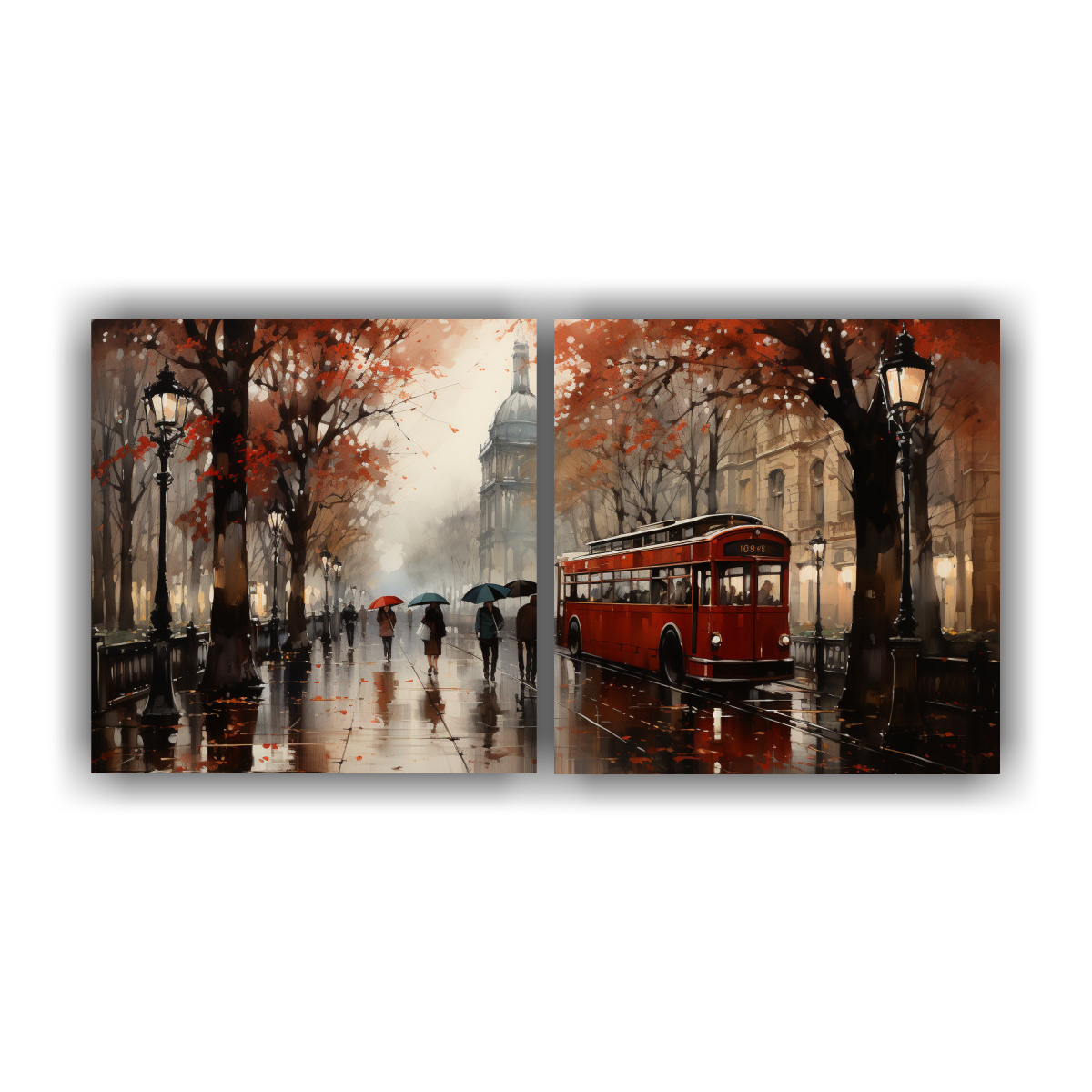 cuadro-decorativo-de-personas-caminando-bajo-la-lluvia-con-paraguas-rojos-y-rboles