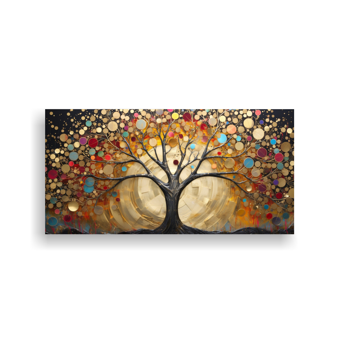 cuadro-decorativo-de-rbol-dorado-y-arco-ris-en-bastidor-para-dormitorio