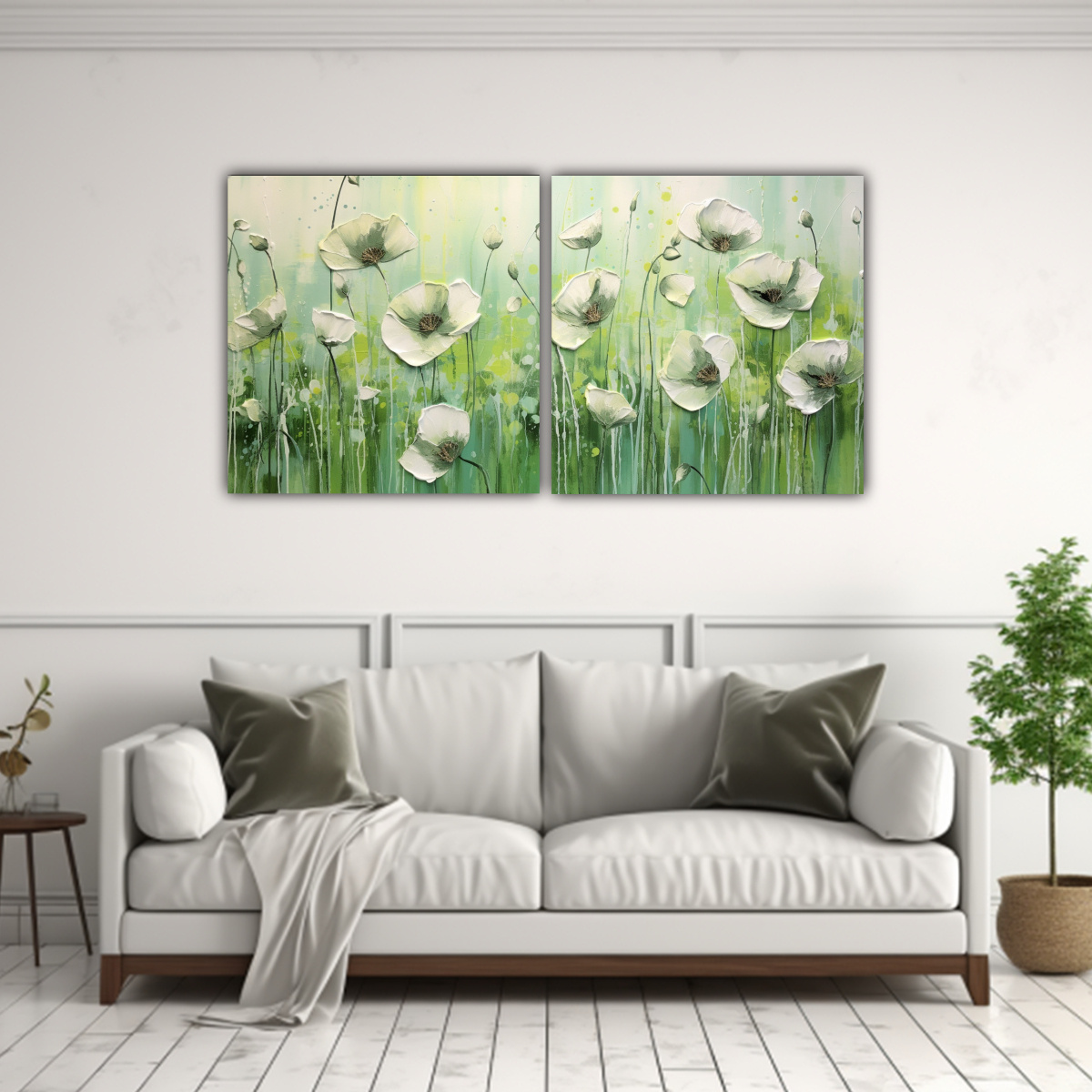 cuadro-decorativo-estilo-hogar-con-amapolas-verdes-sobre-lienzo-1