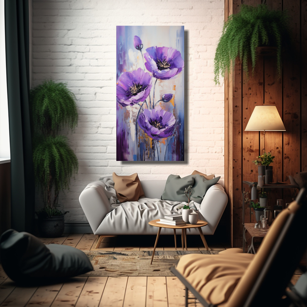 cuadro-decorativo-estilo-reflejo-creativo-de-canva-a-purple-poppies-en-lienzo-1