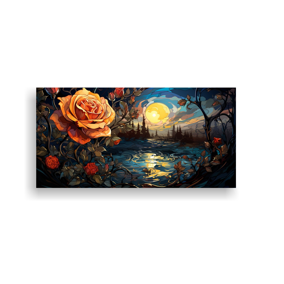 cuadro-decorativo-estilo-van-gogh-para-sala-en-tonos-rosa