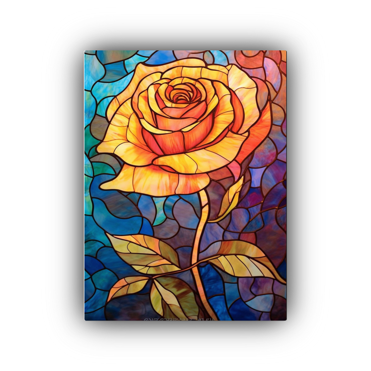 cuadro-decorativo-estilo-vidriera-vitral-amarillo-dorado-rosa-gradiente