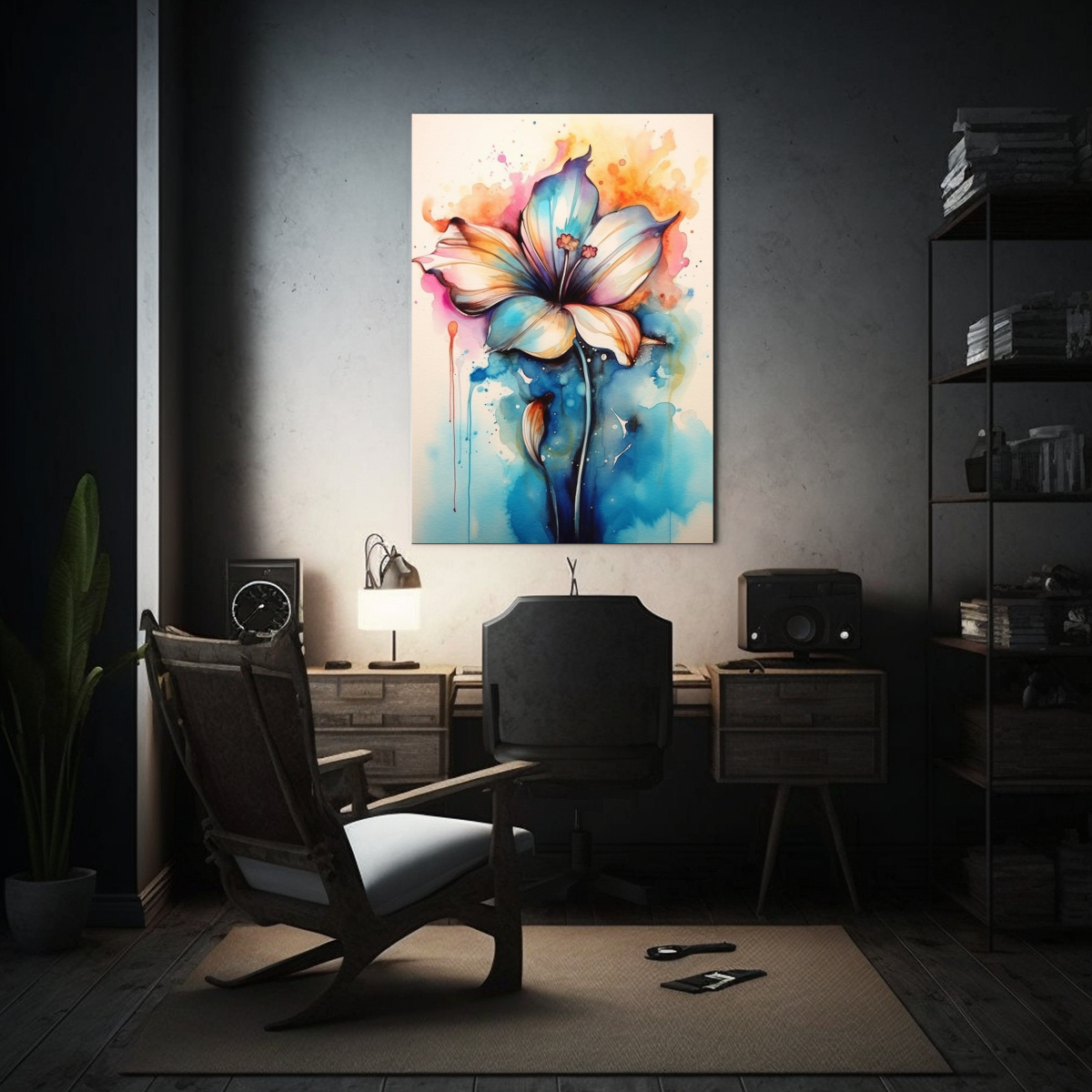 cuadro-decorativo-flor-inspiradora-estilo-acuarela-y-tinta-1