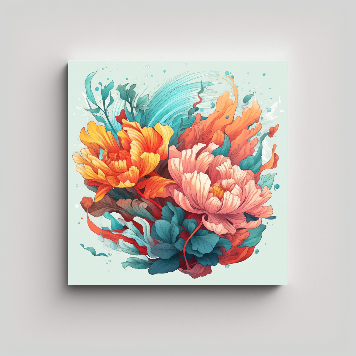Cuadros Decorativos De Flores - Arte Conceptual En Acuarela - Decocuadros