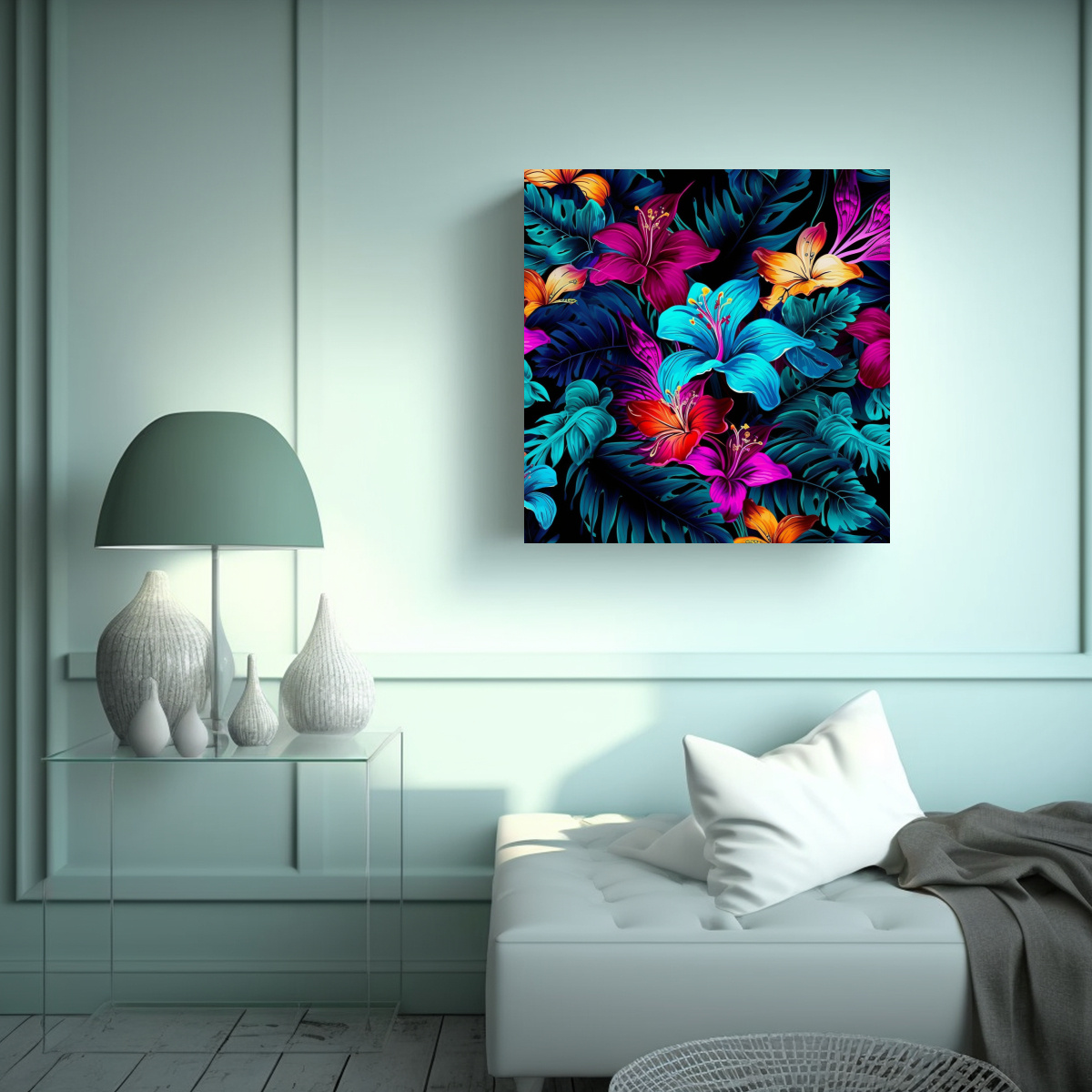 cuadro-decorativo-flores-tropicales-en-fondo-negro-exotico-1