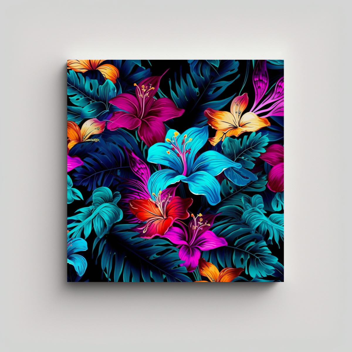 cuadro-decorativo-flores-tropicales-en-fondo-negro-exotico