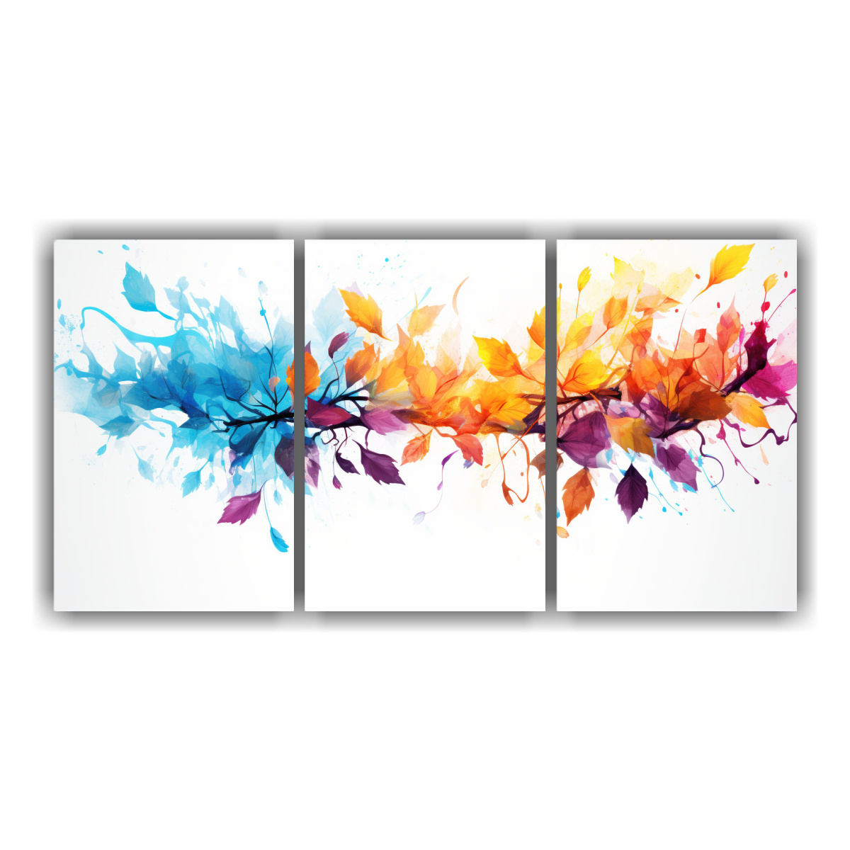 cuadro-decorativo-set-3-canvas-creativa-unica-con-hojas-coloridas-y-salpicaduras