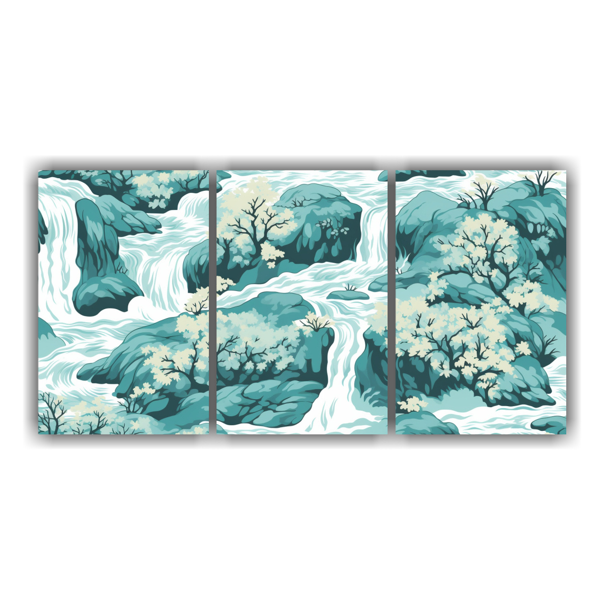 cuadro-decorativo-tr-ptico-con-patr-n-de-cascada-calmante