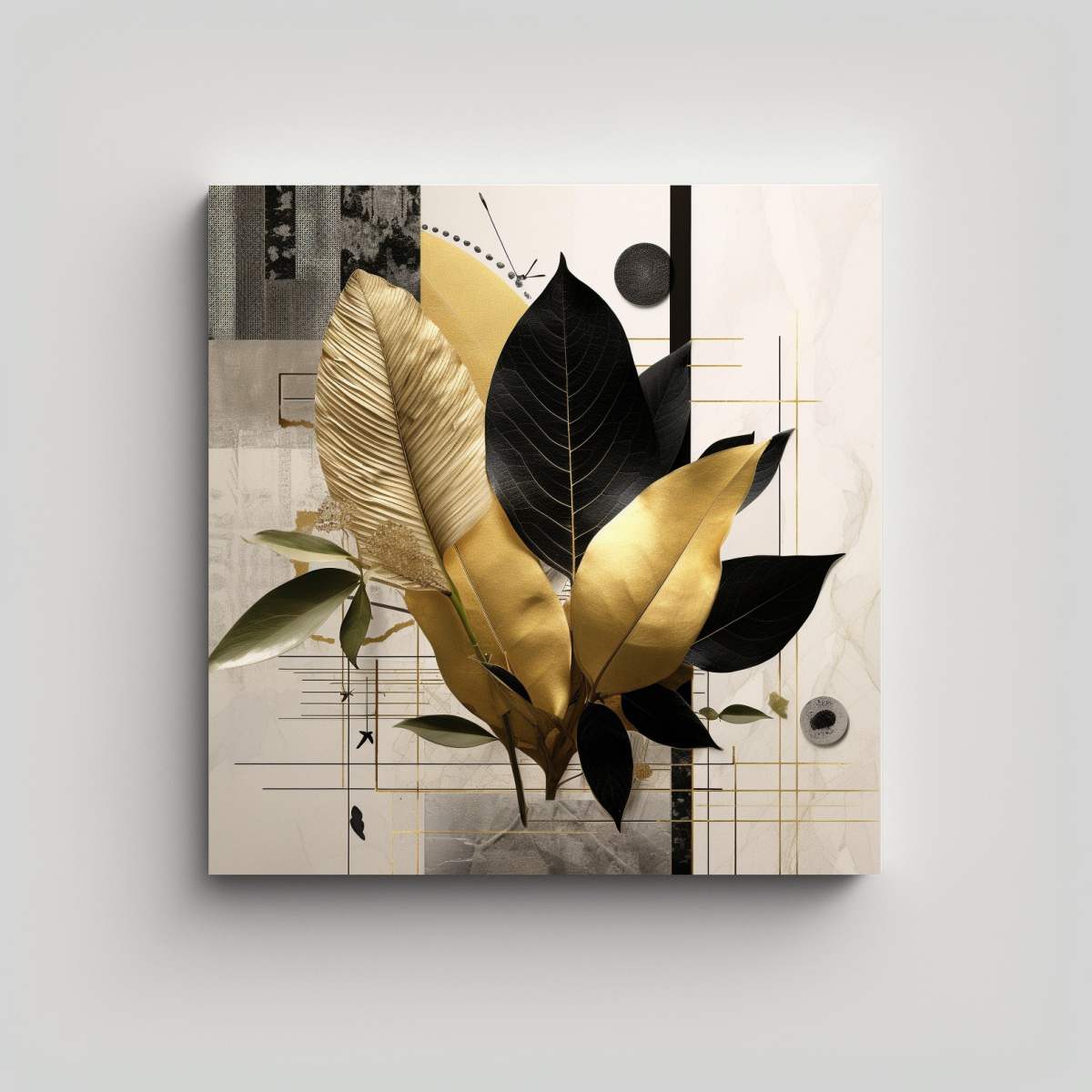 cuadro-decorativo-vanguardista-collage-geom-trico-con-hojas-secas