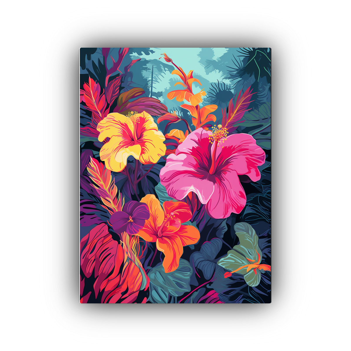 cuadro-dibujo-original-bosque-lluvia-helechos-pl-tano