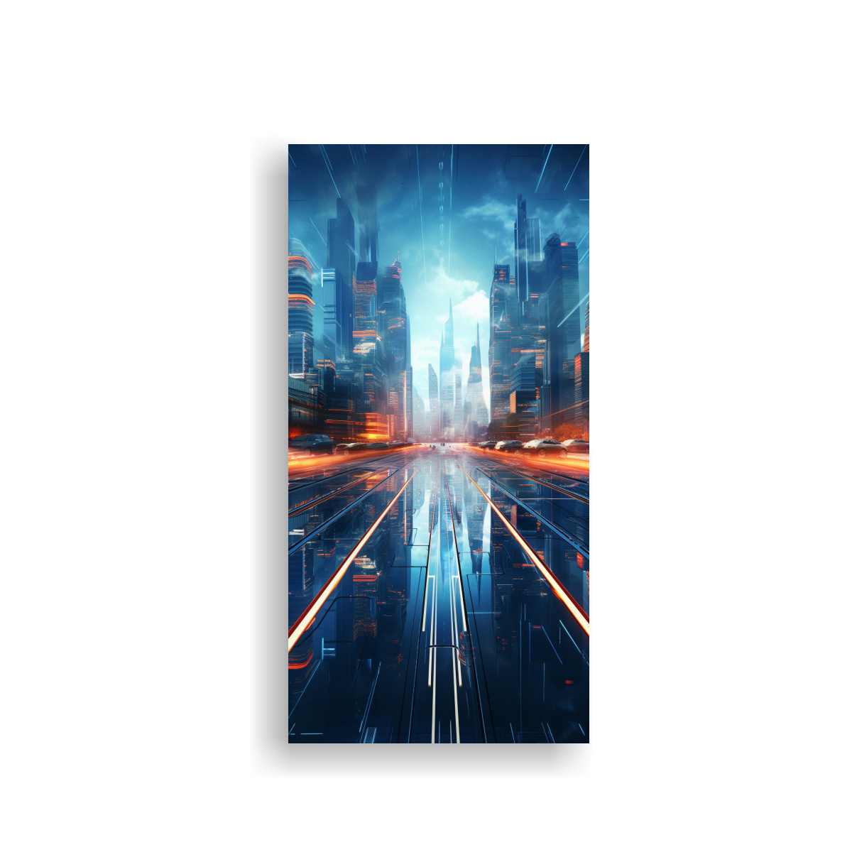 cuadro-en-bastidor-abstracto-adorno-de-una-metr-polis-futurista-con-reflejos